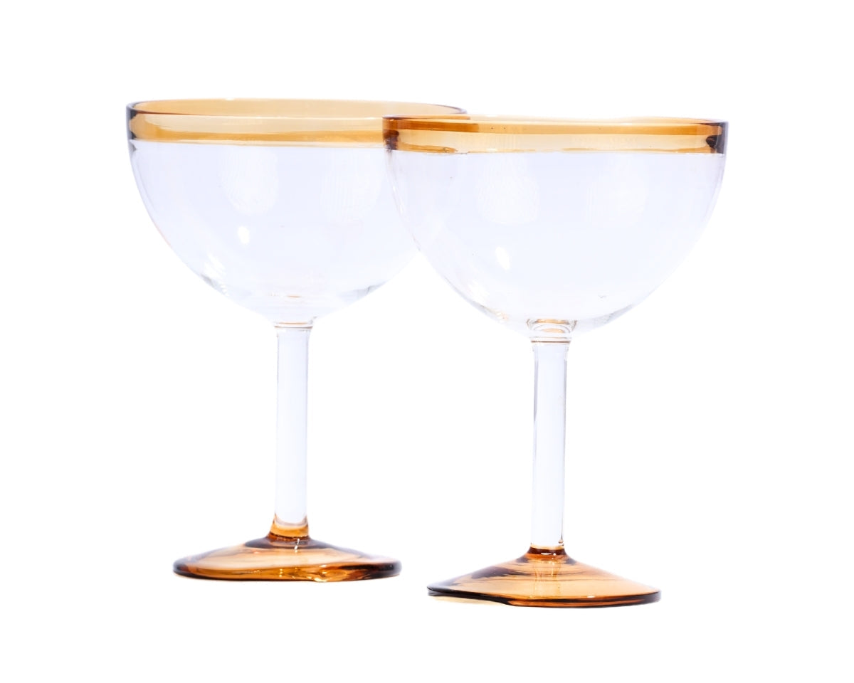 Amber Rim Cocktail Glasses (Set of 2)