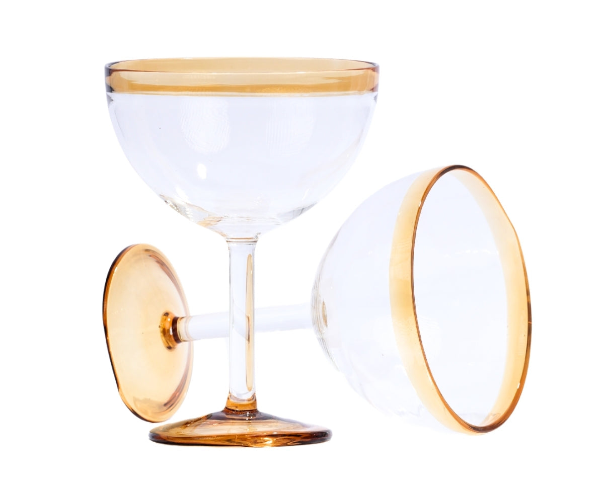 Amber Rim Cocktail Glasses (Set of 2)