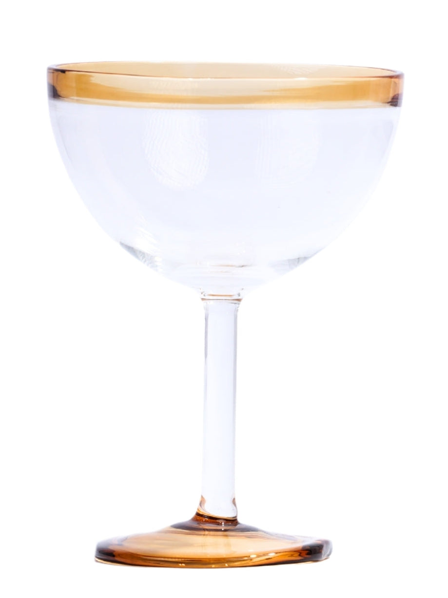Amber Rim Cocktail Glasses (Set of 2)