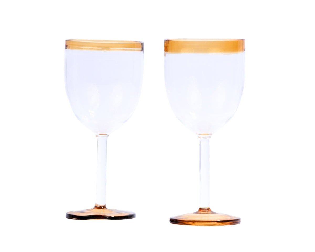 Amber Rim Wine Glasses (Set of 2)