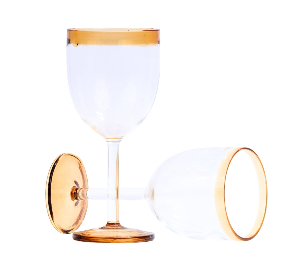 Amber Rim Wine Glasses (Set of 2)