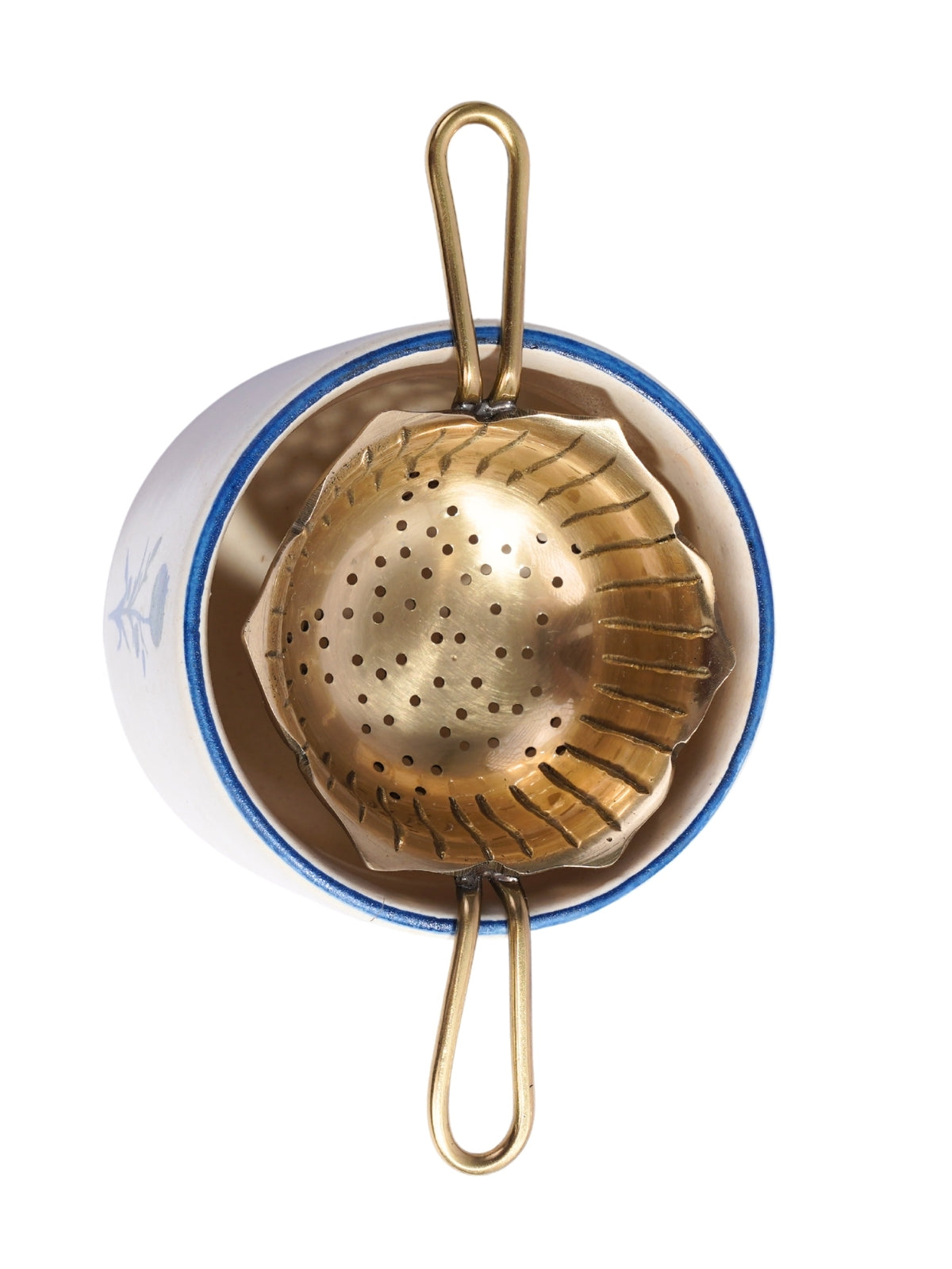 Lotus Brass Tea Strainer