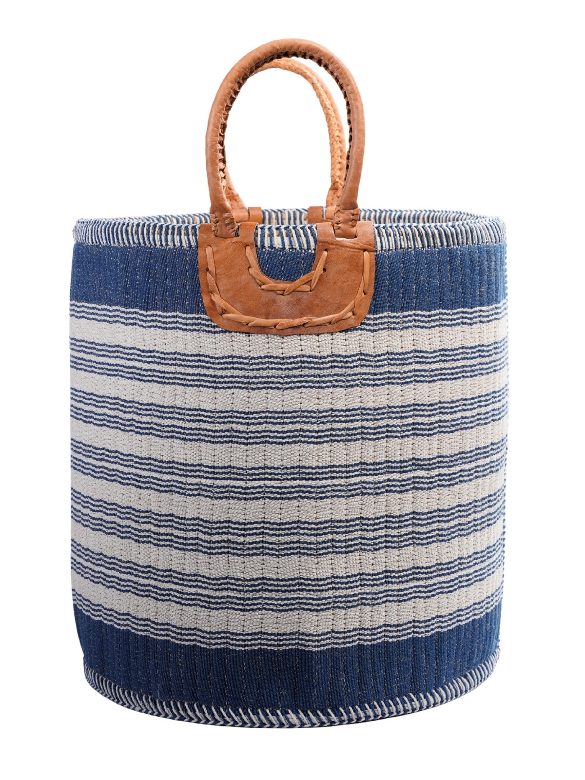 Indigo Stripe Basket - Grande