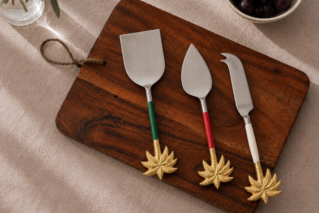 Palm Grove Cheese and Knife Set