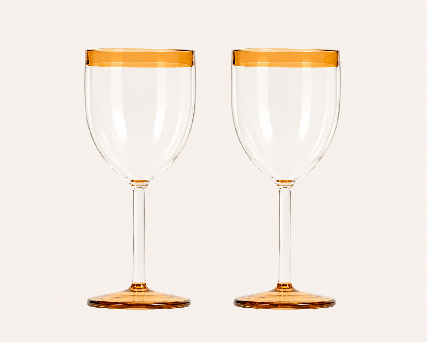 Amber Rim Wine Glasses (Set of 2)