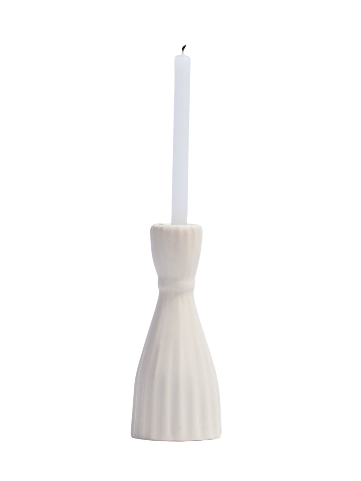 Fluted Ceramic Candle Holder