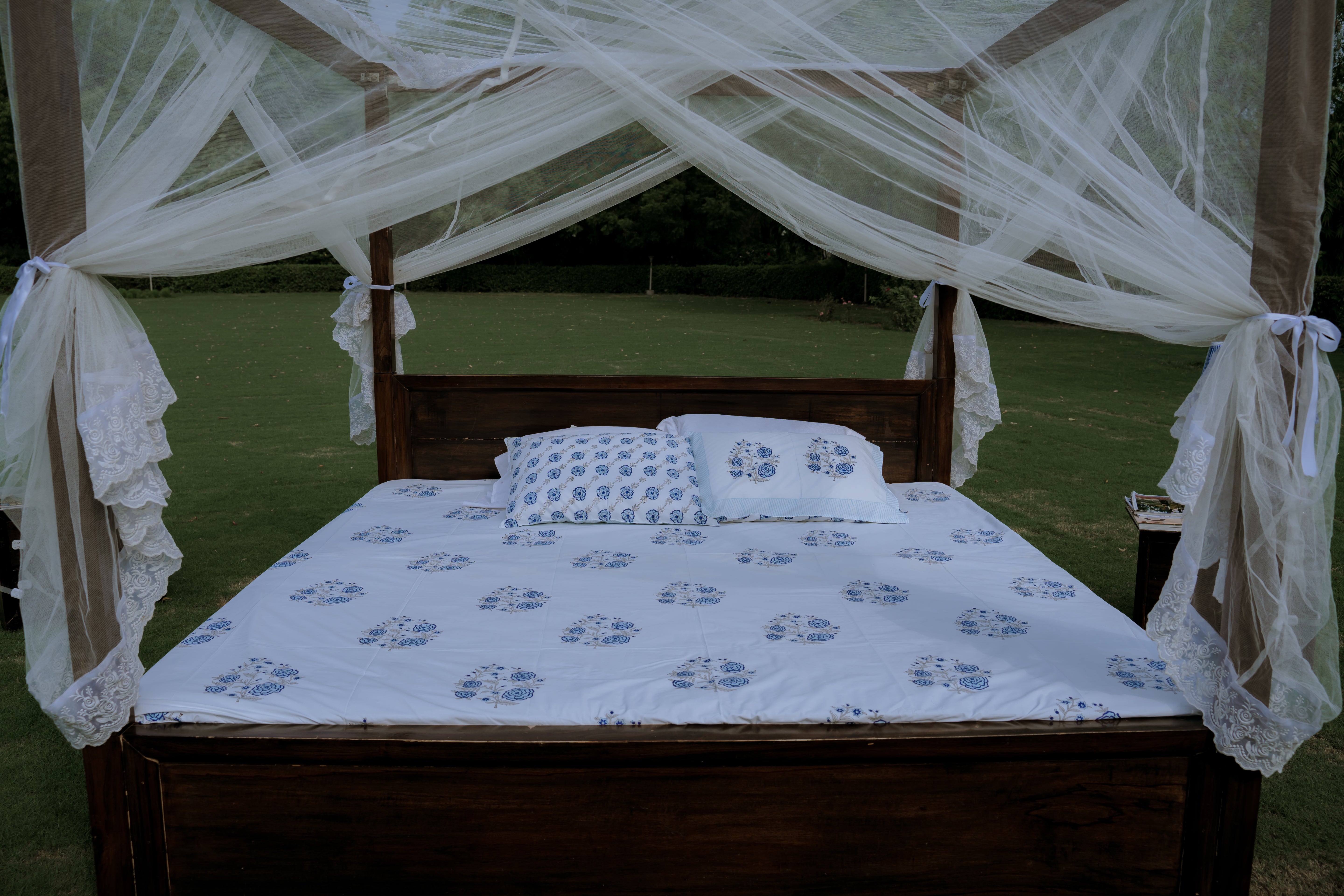 Blue Rose Organic Cotton Bedsheet