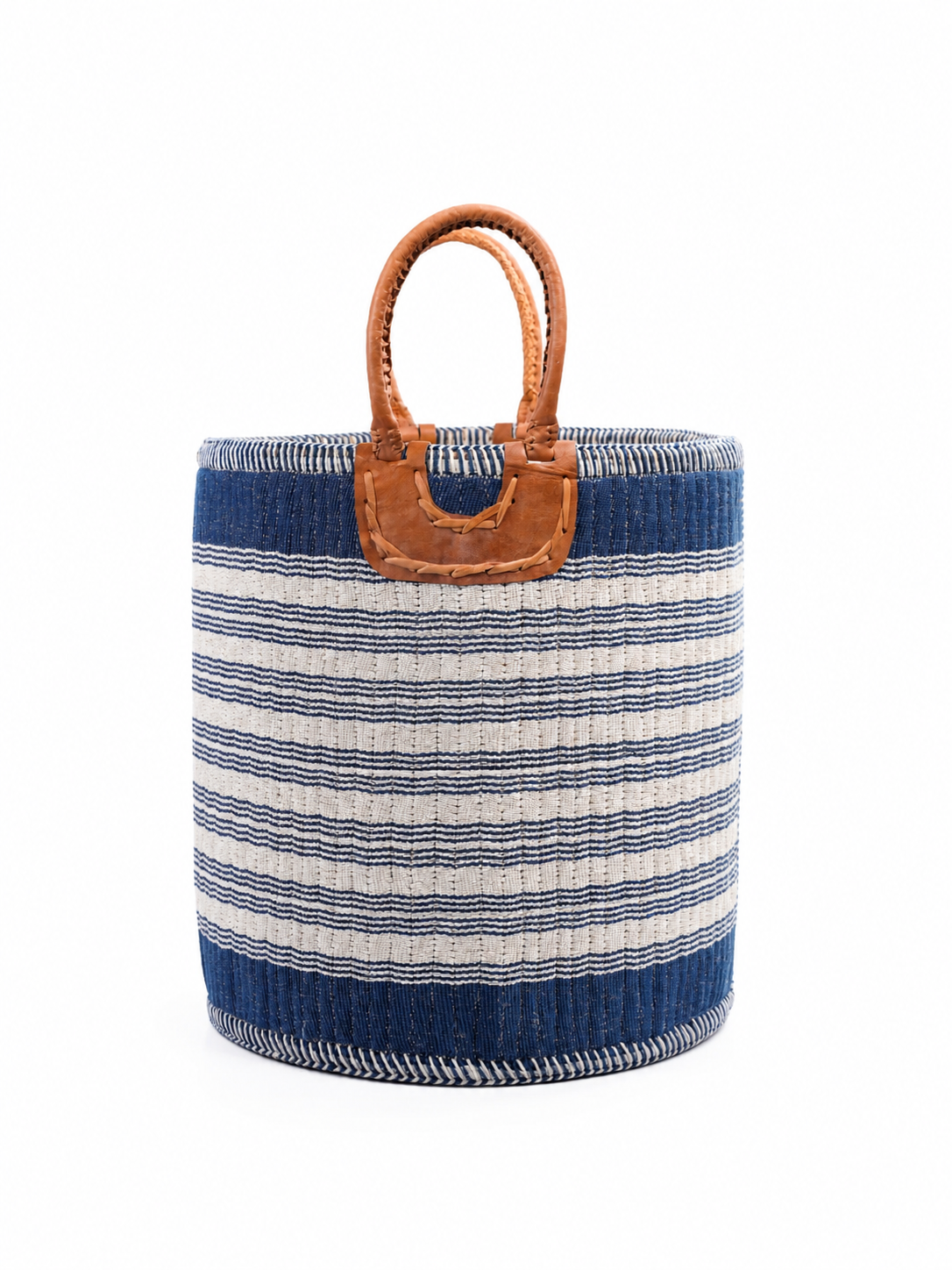 Indigo Stripe Basket - Grande