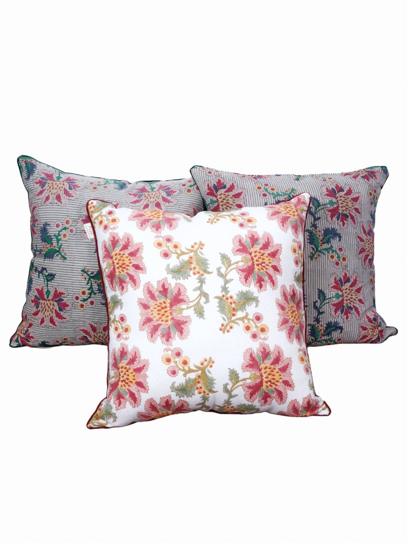 Rubus Garden Stripe Linen Cushion Cover