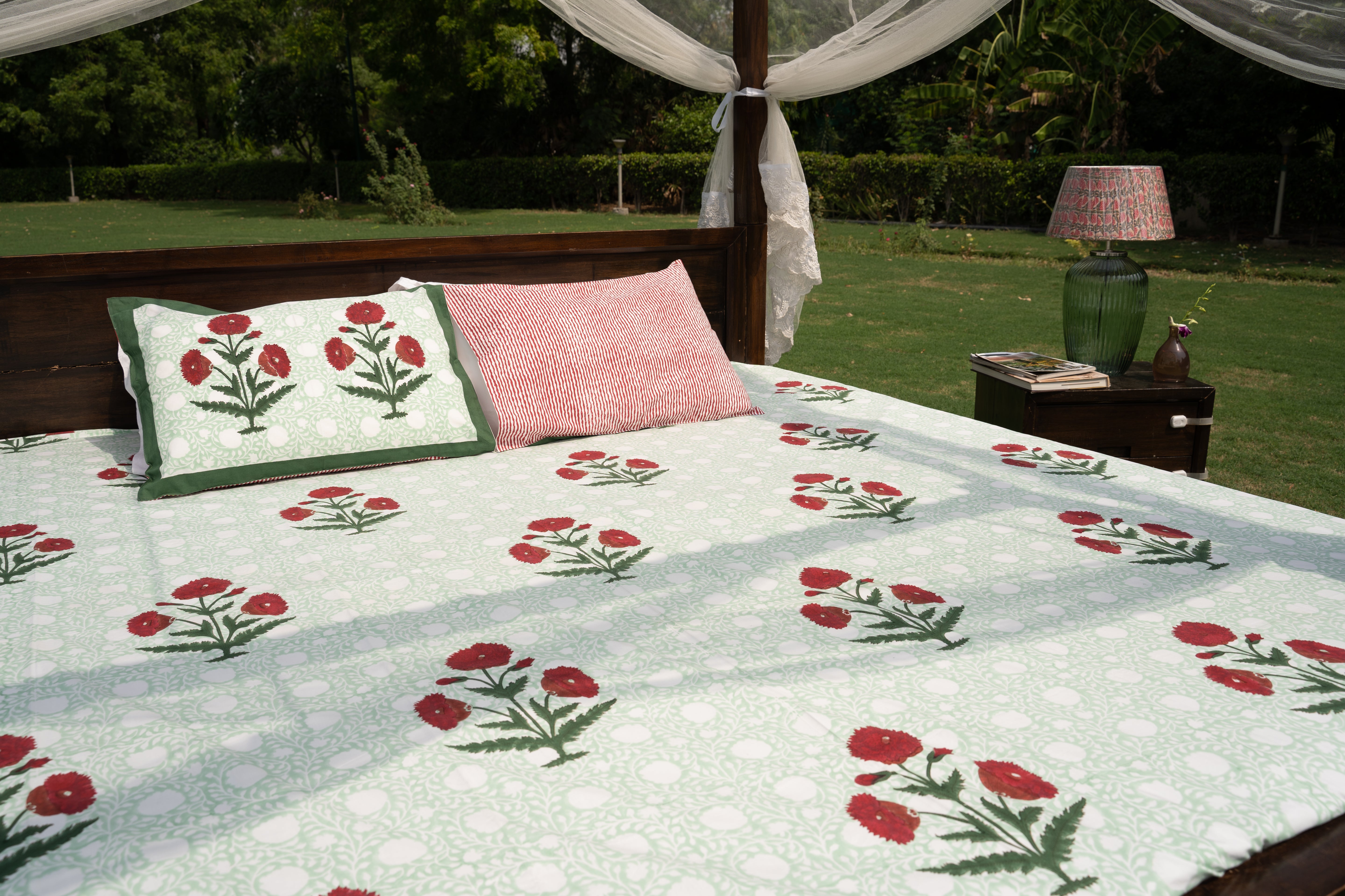 Crimson Grove Organic Cotton Bedsheet