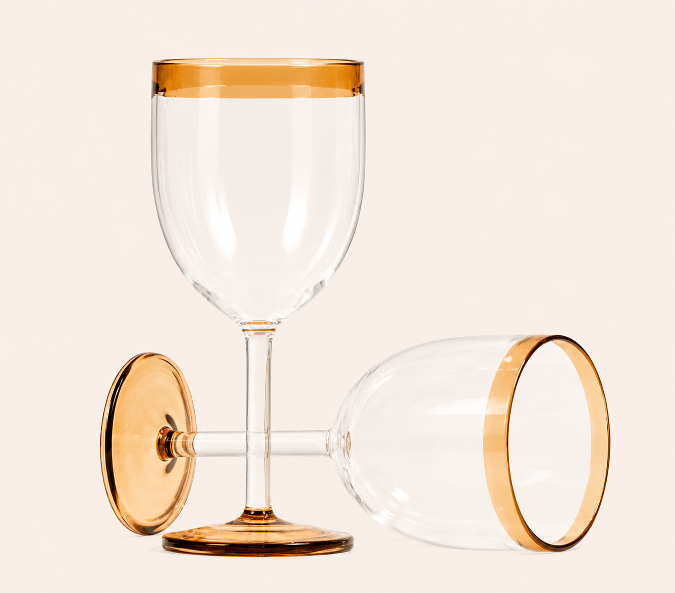 Amber Rim Wine Glasses (Set of 2)