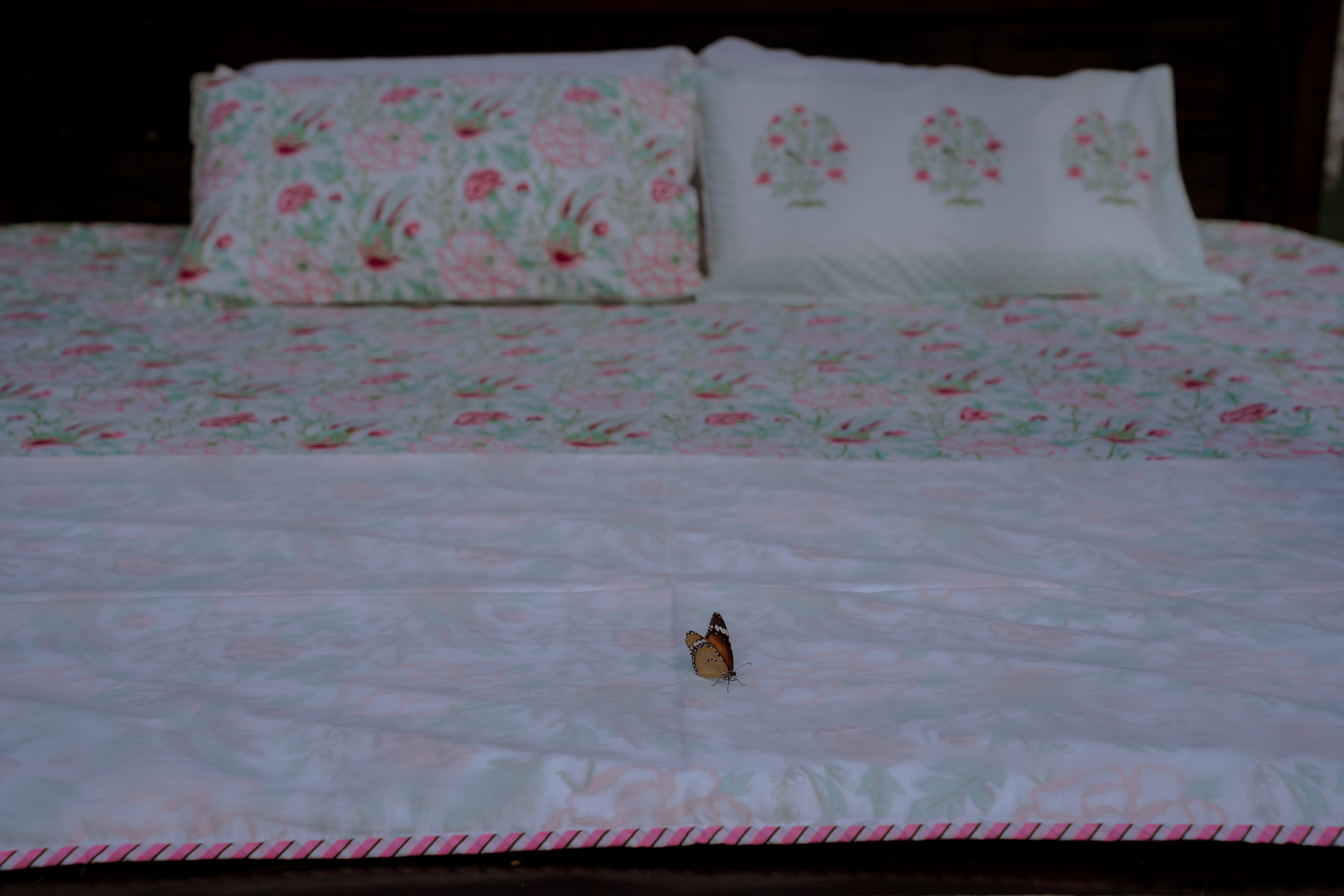 Pink Peony Organic Cotton Bedsheet