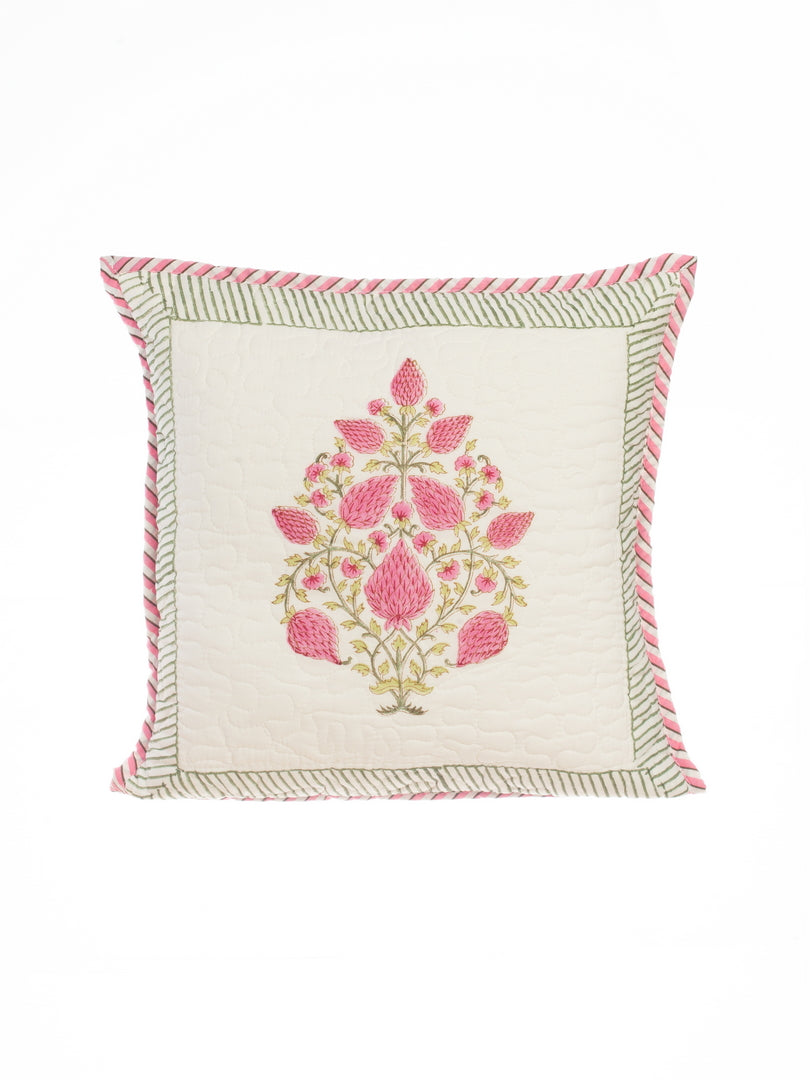 Pink Shrubs Cotton Quilted