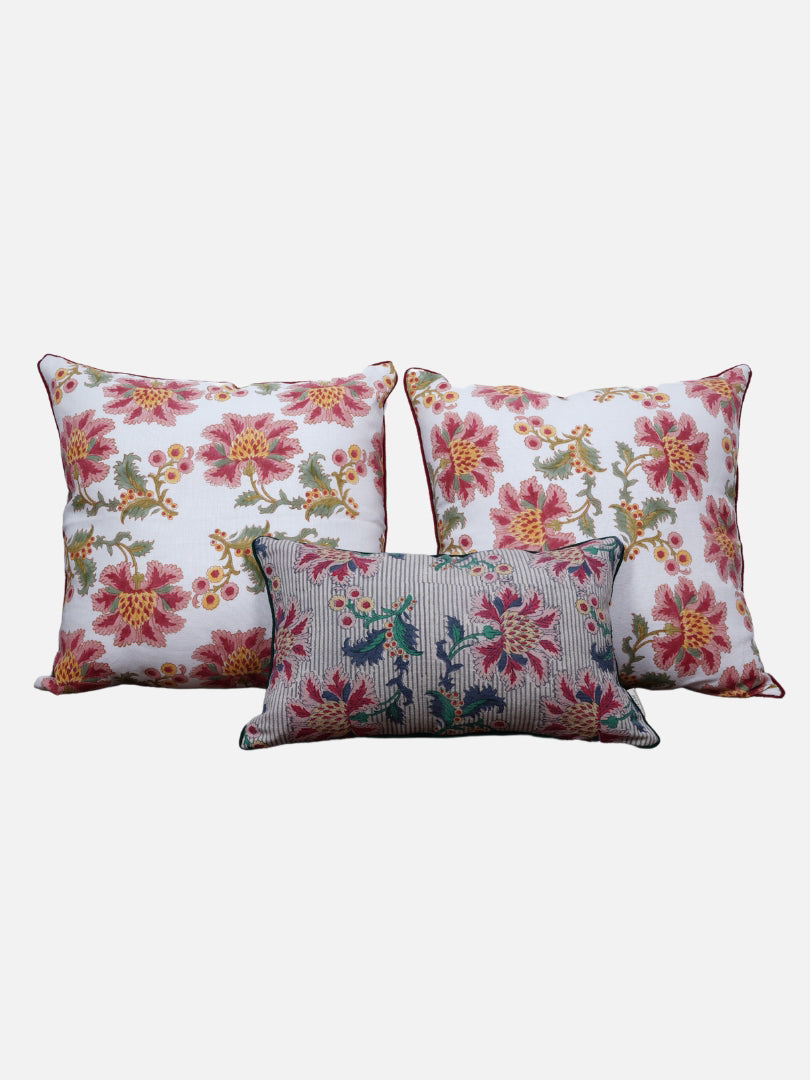 Cerise Red Linen Cushion Cover
