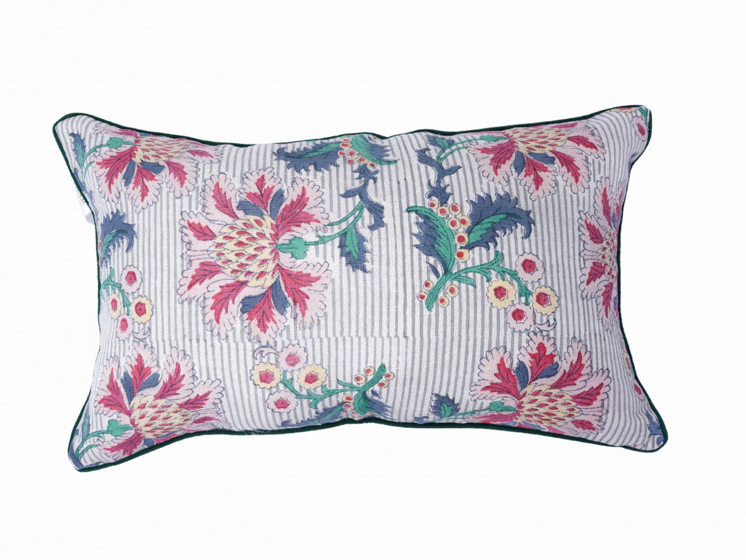 Rubus Garden Stripe Linen Cushion Cover