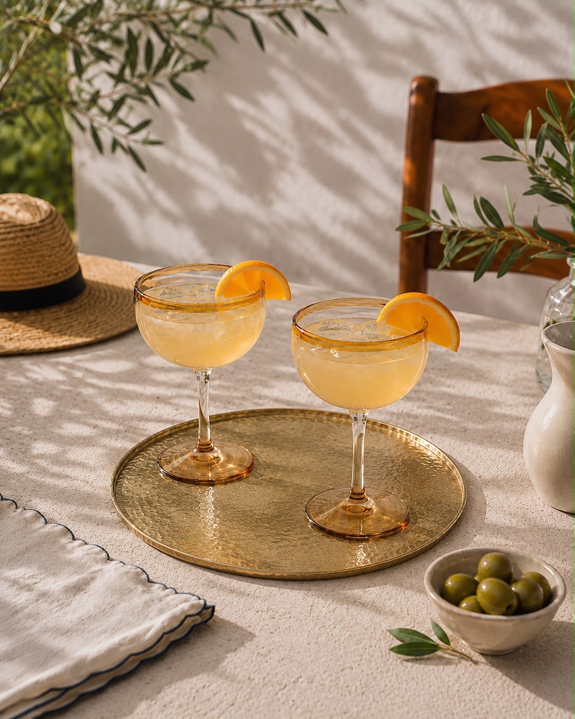 Amber Rim Cocktail Glasses (Set of 2)