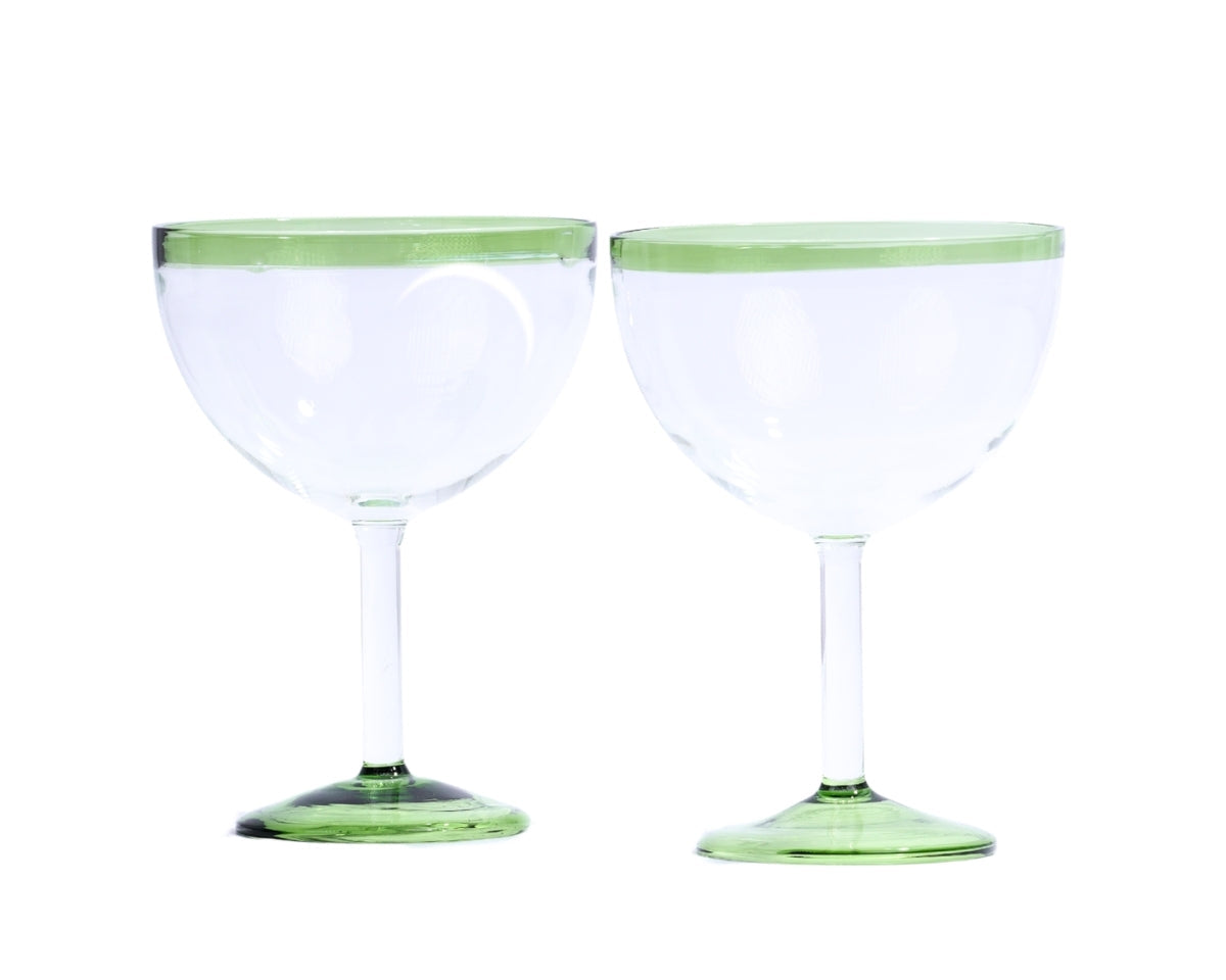 Sage Rim Cocktail Glasses (Set of 2)