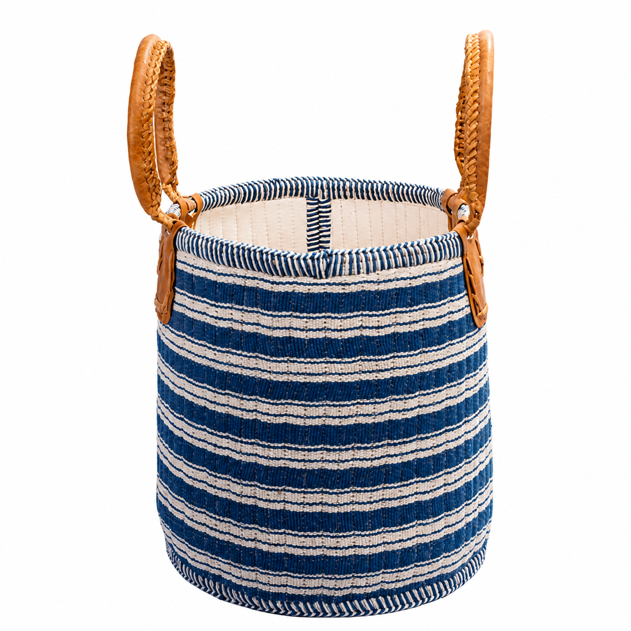 Indigo Stripe Basket - Petite