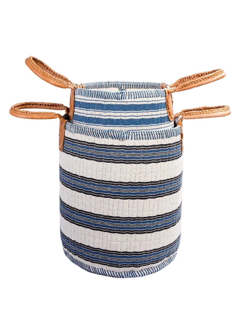 Indigo Stripe Basket - Duo