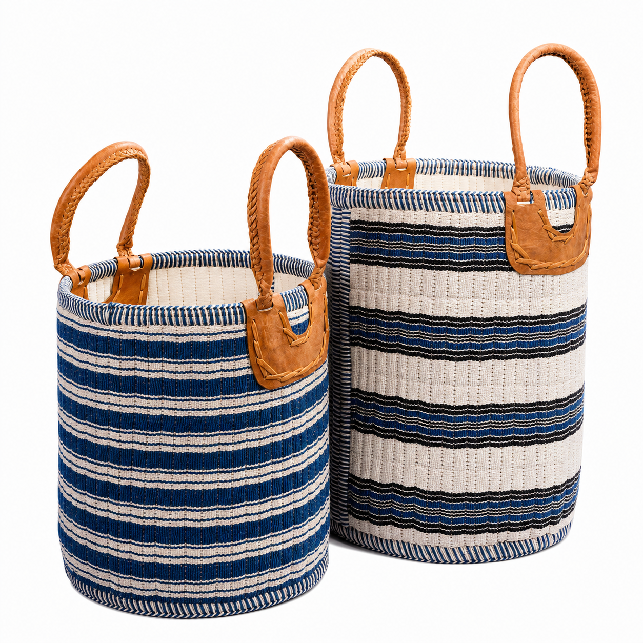 Indigo Stripe Basket - Duo