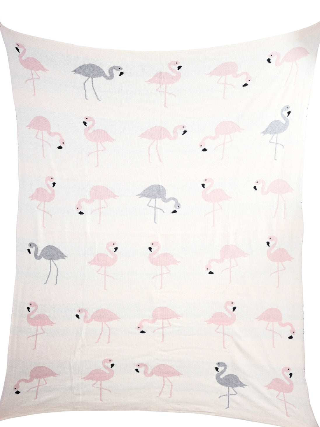 Flamingo Knitted  Baby Blanket