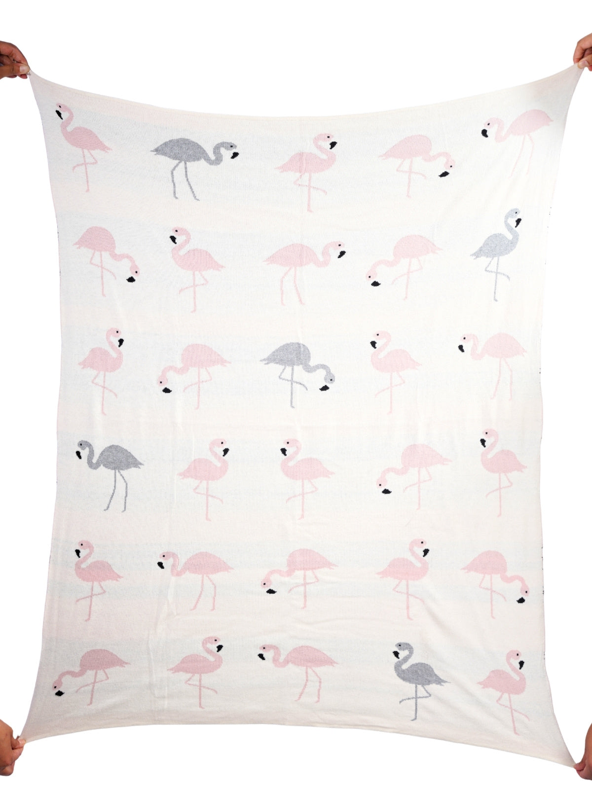 Flamingo Knitted  Baby Blanket