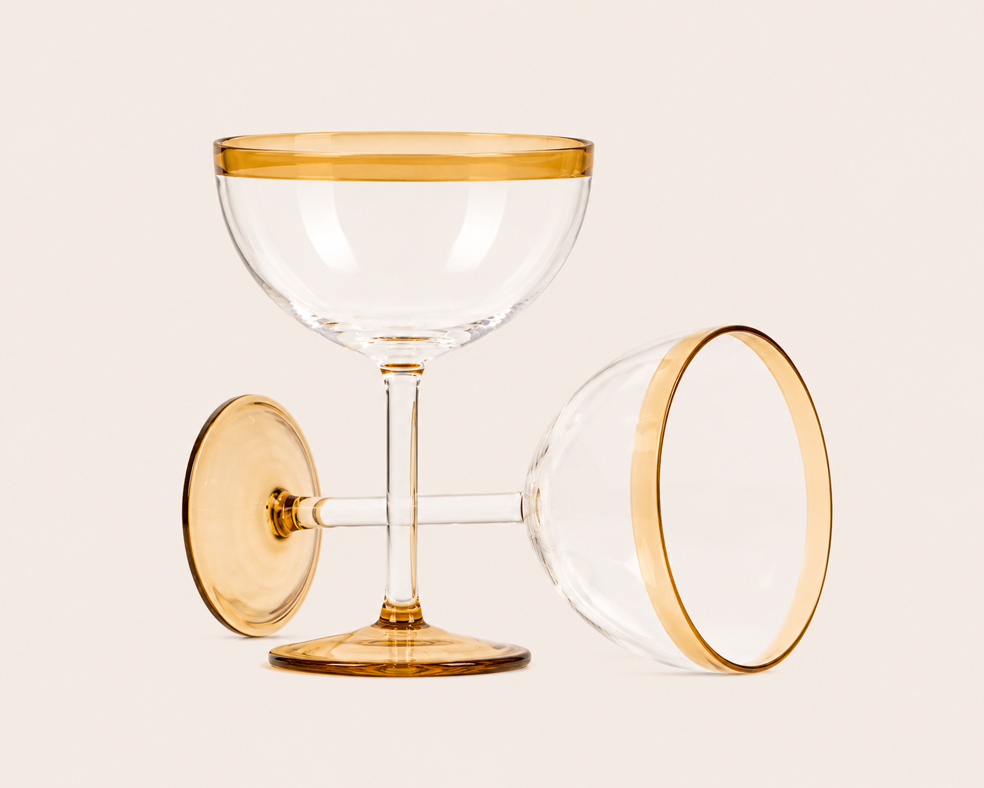Amber Rim Cocktail Glasses (Set of 2)