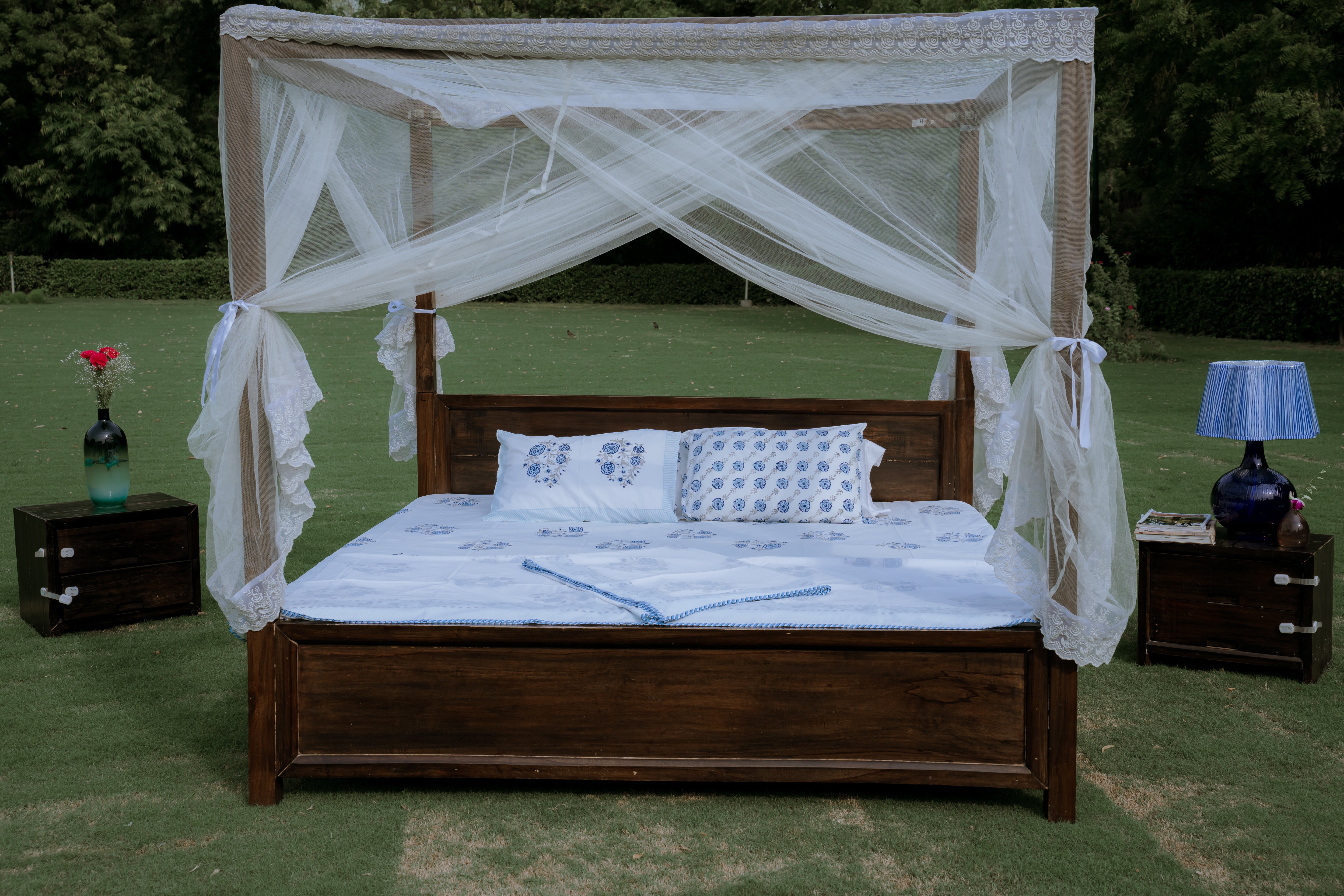 Blue Rose Organic Cotton Bedsheet