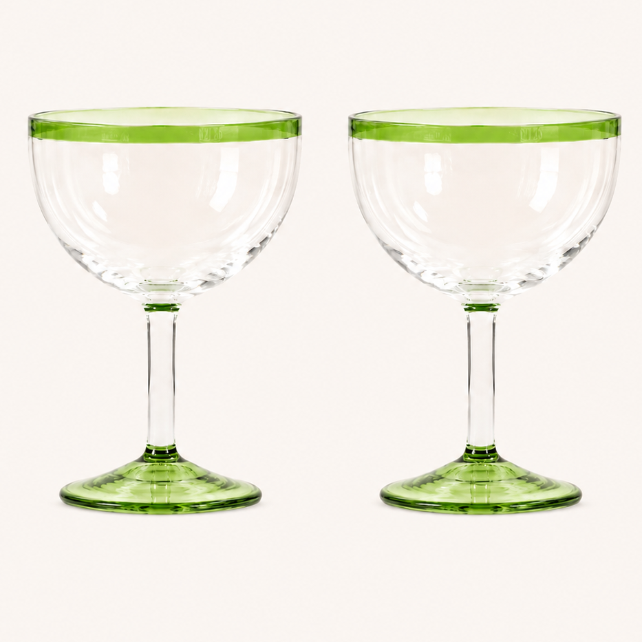 Sage Rim Cocktail Glasses (Set of 2)
