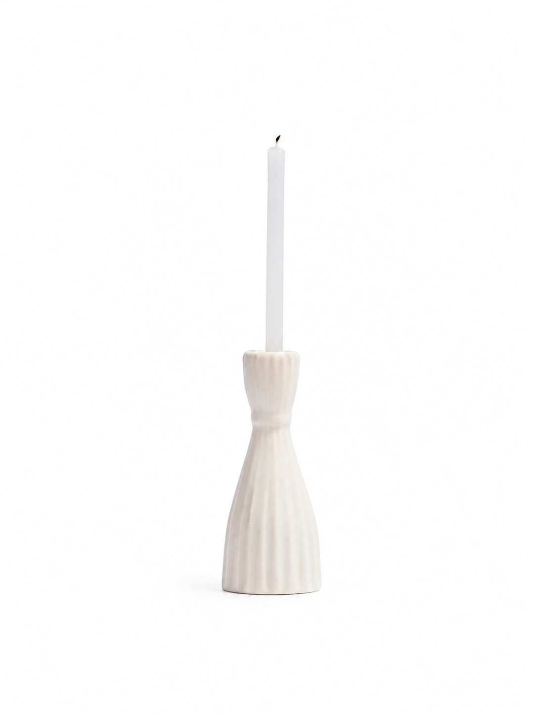 Fluted Ceramic Candle Holder