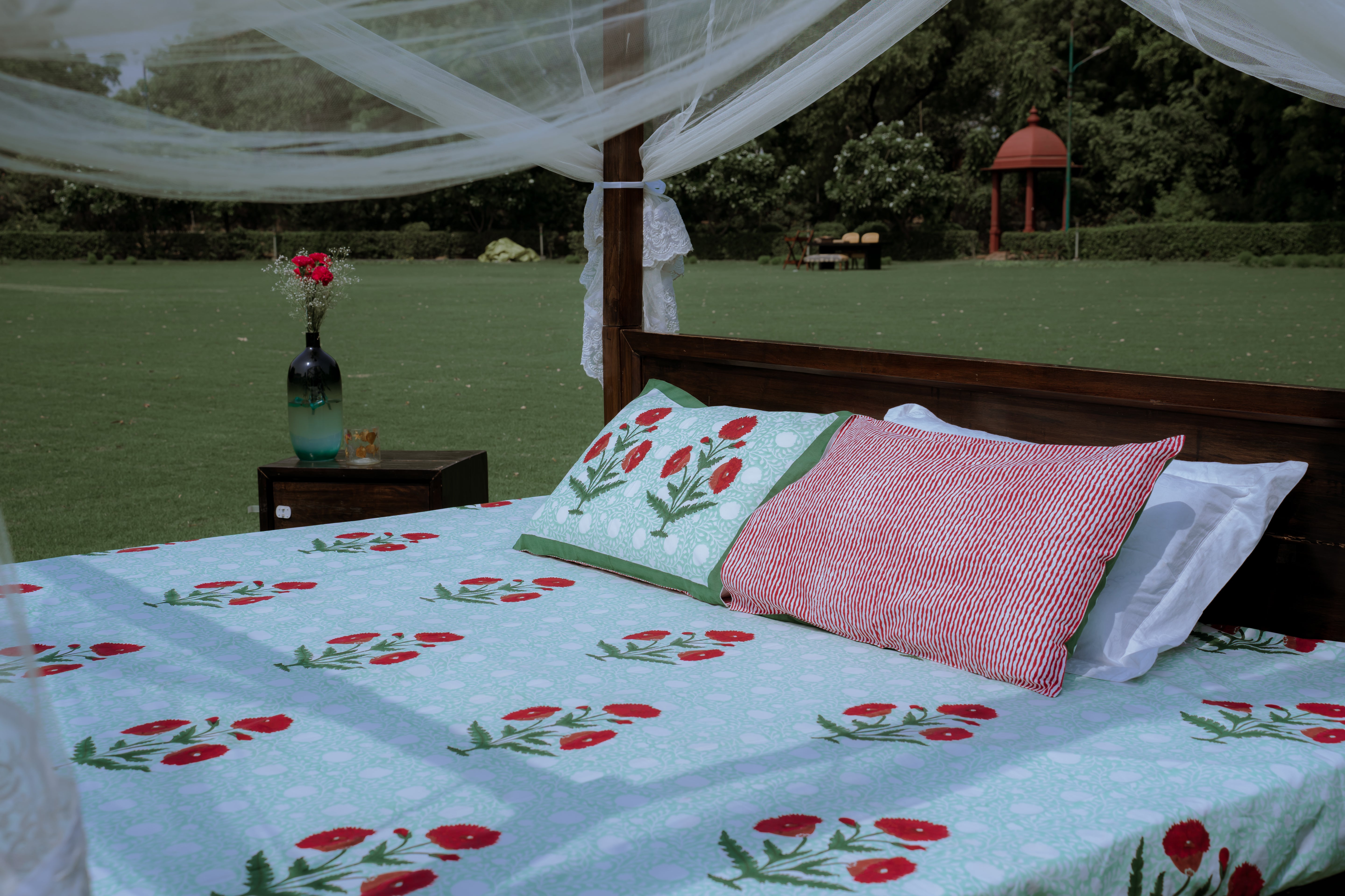 Crimson Grove Organic Cotton Bedsheet