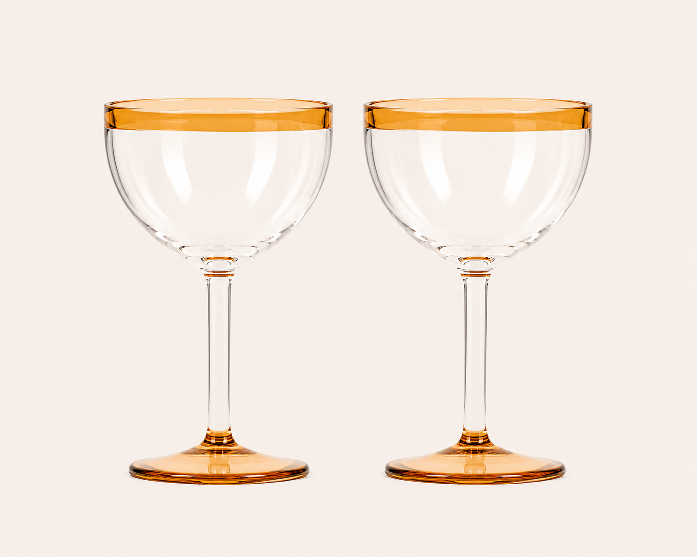 Amber Rim Cocktail Glasses (Set of 2)