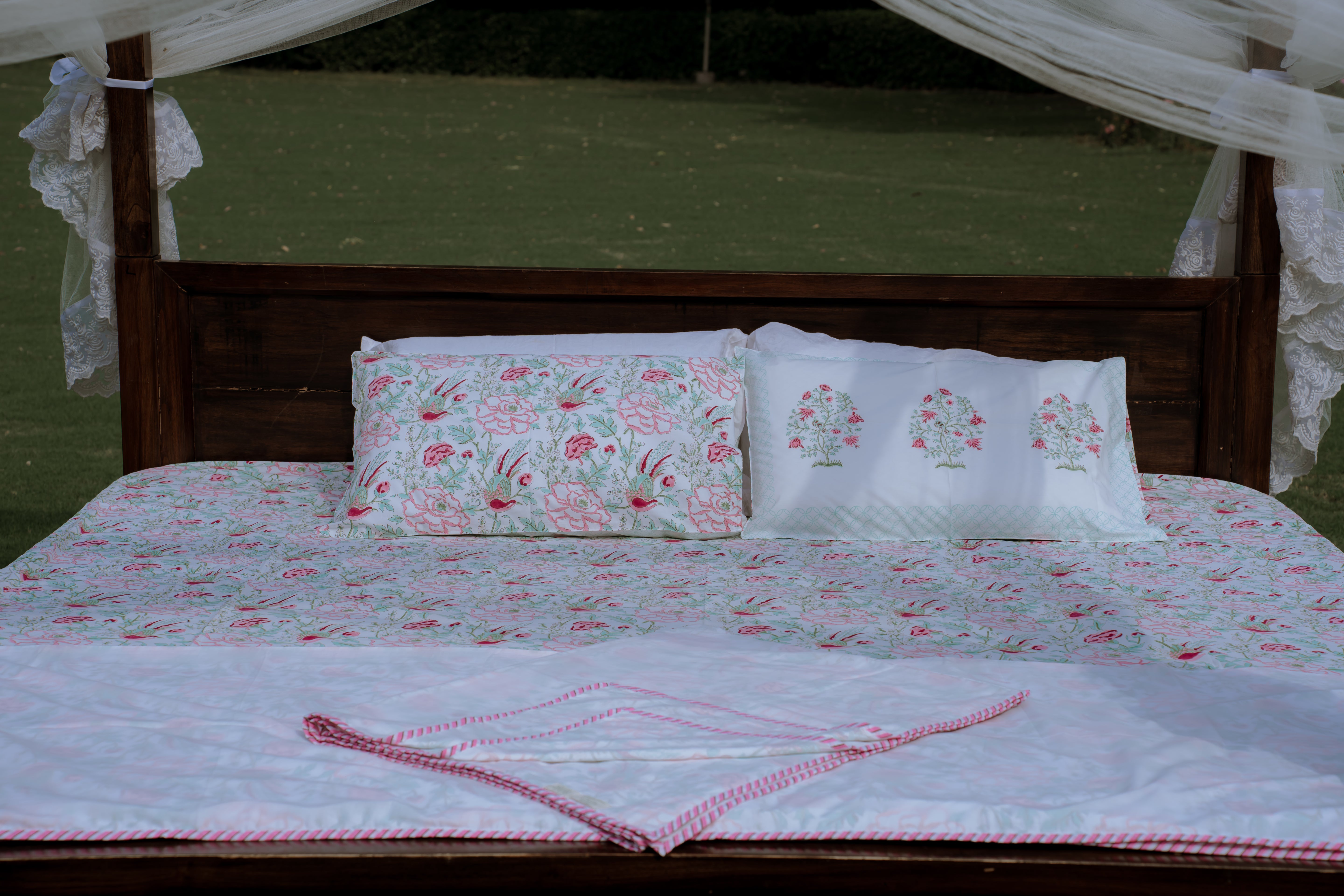 Pink Peony Organic Cotton Bedsheet