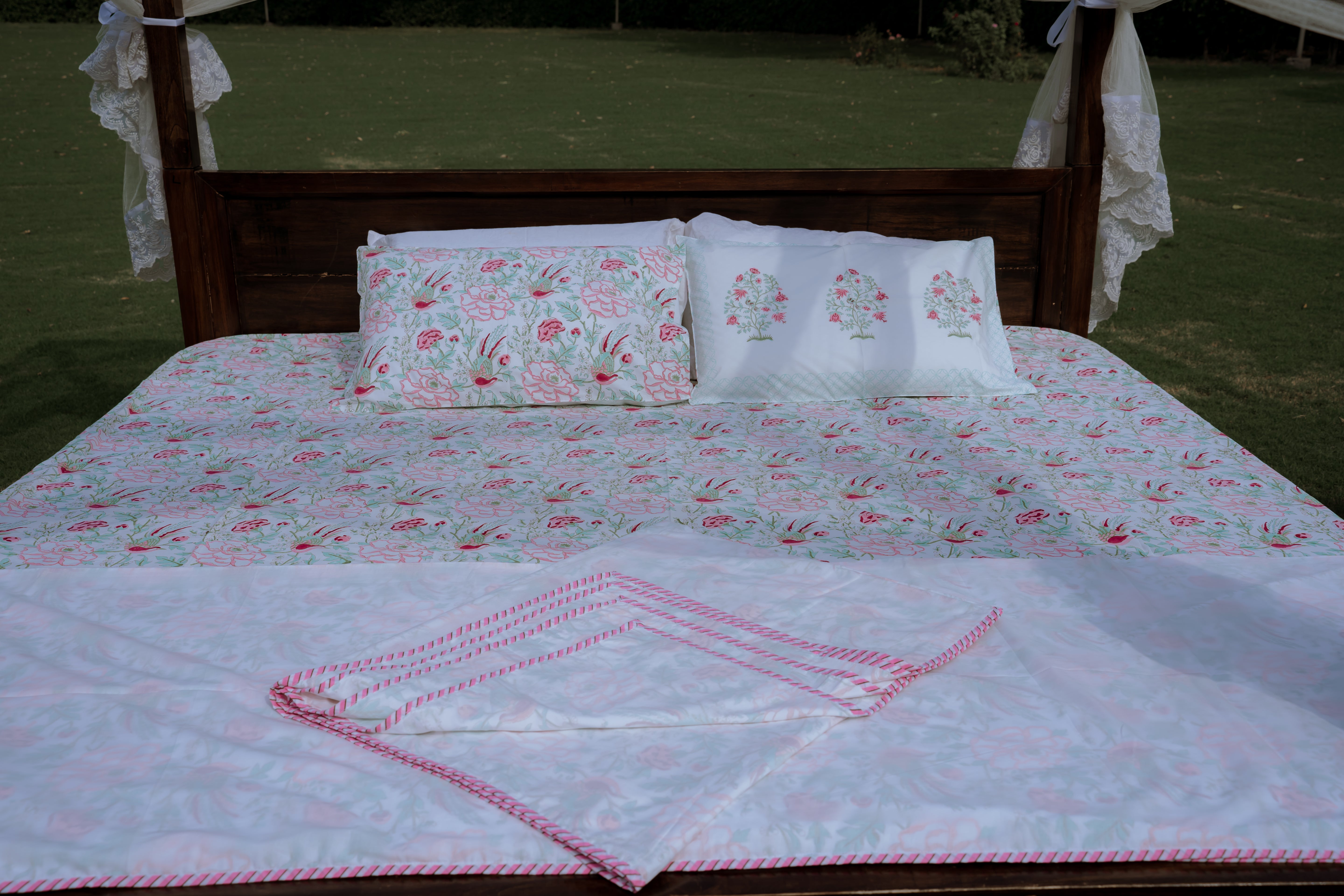 Pink Peony Organic Cotton Bedsheet