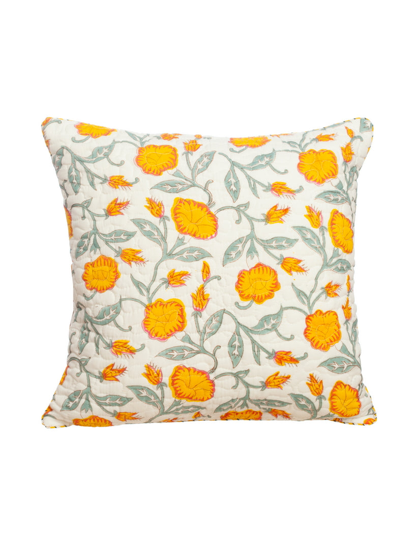 Yellow Floral Cotton Quilted