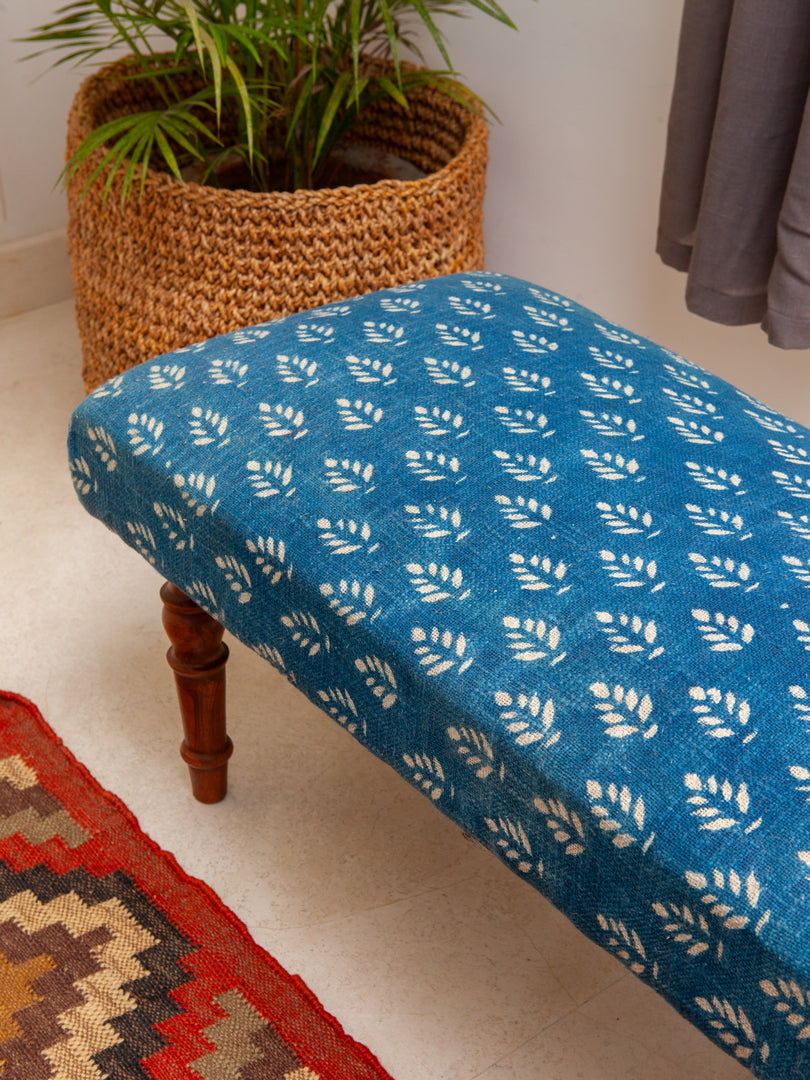 Indigo Fern Kilim Bench