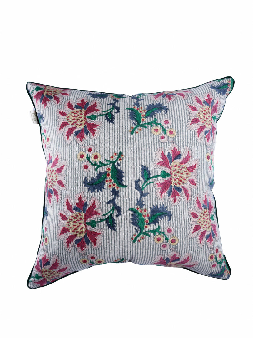 Rubus Garden Stripe Linen Cushion Cover